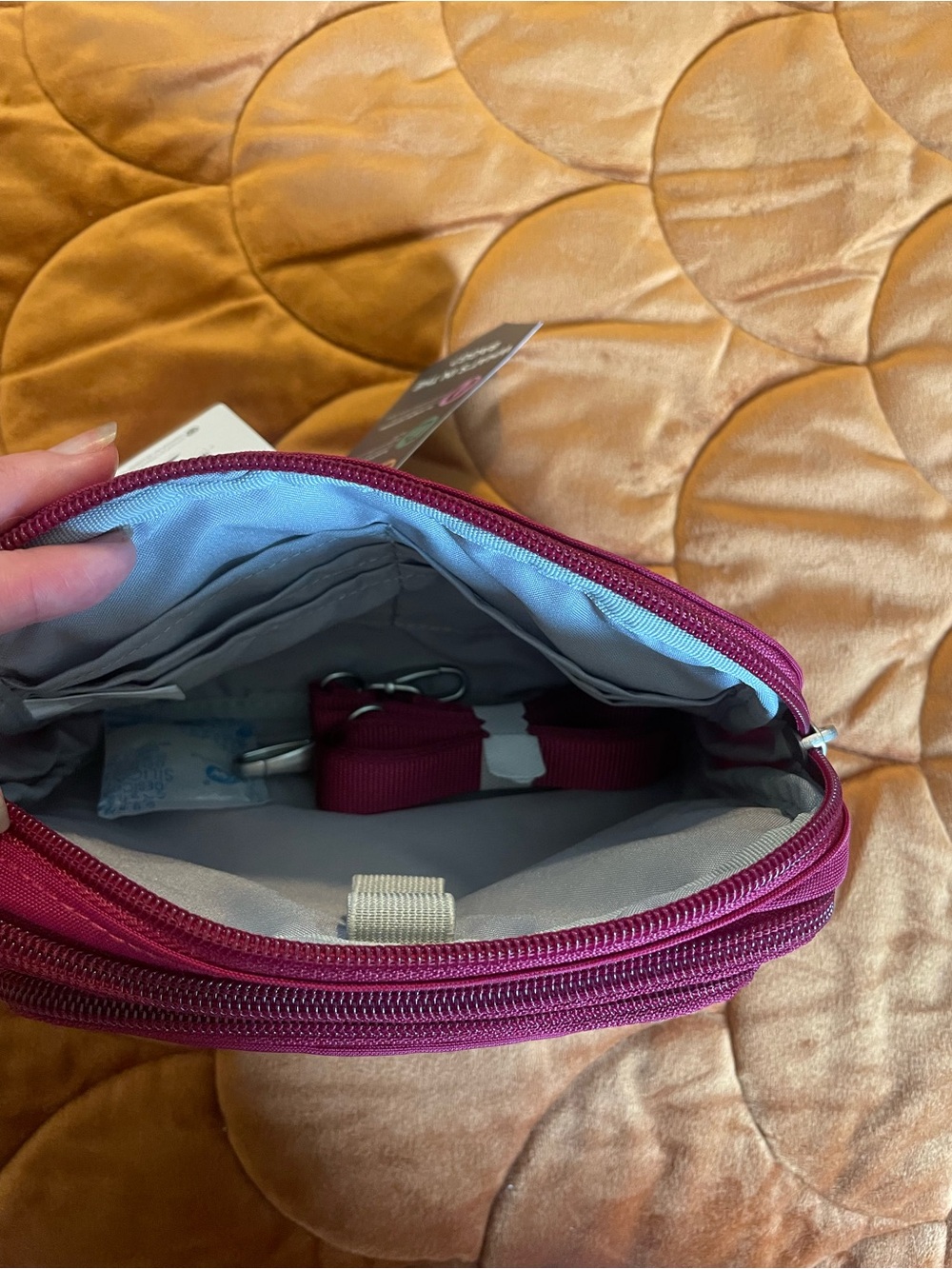 Baggallini Compact Cosmetic Pouch in Berry Pink - Picture 2 of 5